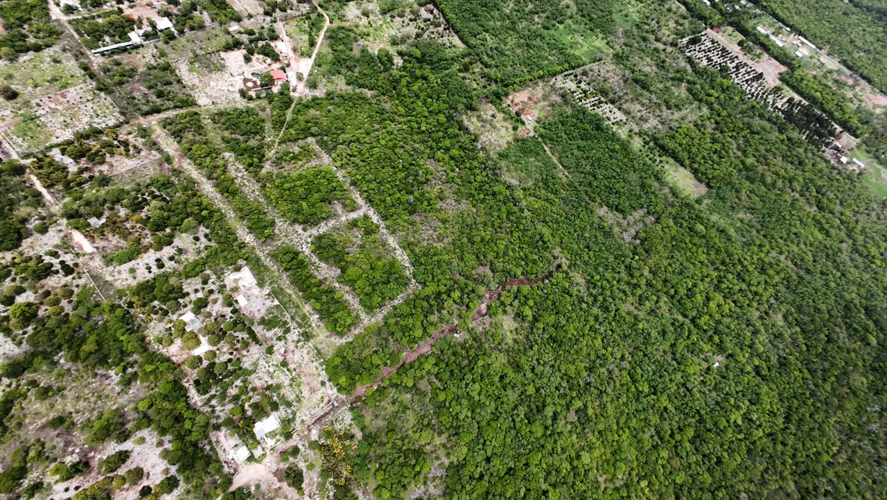 Vista aérea de los terrenos de Chunmul en Hunucmá, Yucatán